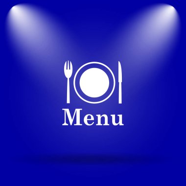 Menü simgesini. Mavi arka plan üzerinde düz simgesi