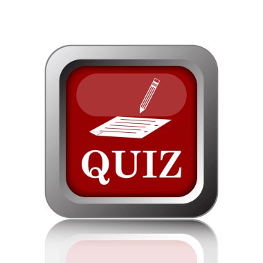 Quiz simgesi. Beyaz adam Internet düğmesini