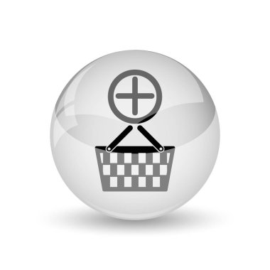 Sepet simgesi ekleyin. Beyaz adam Internet düğmesini