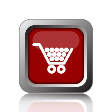 Alışveriş sepeti simgesi. Beyaz adam Internet düğmesini