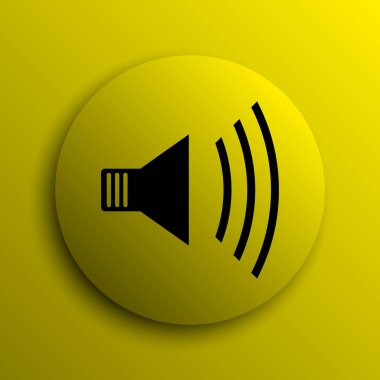 Hoparlör simgesi. Sarı Internet düğmesi