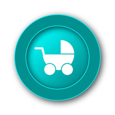 Bebek arabası simgesi. Beyaz adam Internet düğmesini