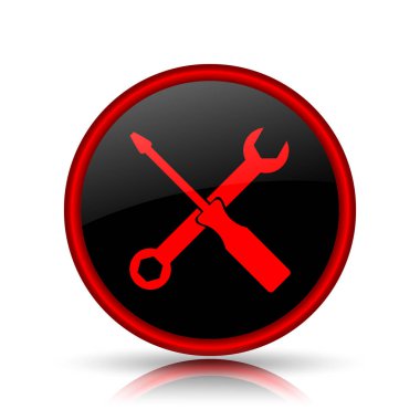 Araçlar simgesi. Beyaz arka plan üzerinde Internet düğmesi