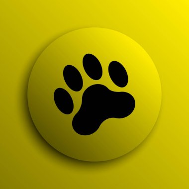 Pençe yazdırma simgesi. Sarı Internet düğmesi