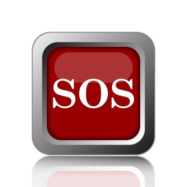 Sos simgesi. Beyaz adam Internet düğmesini