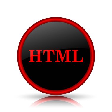 HTML simgesi. Beyaz arka plan üzerinde Internet düğmesi