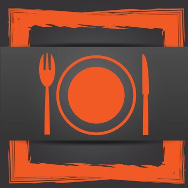 Restoran simgesi. Internet düğmesi gri arka plan üzerinde
