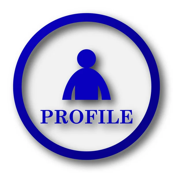 プロフィール アイコン 白の背景に青のインター ネット ボタン — ストック写真