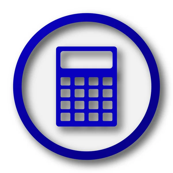 Ícone Calculadora Botão Internet Azul Fundo Branco — Fotografia de Stock