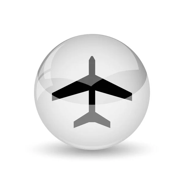 Plane Icon Internet Button White Backgroun — Stock Photo, Image