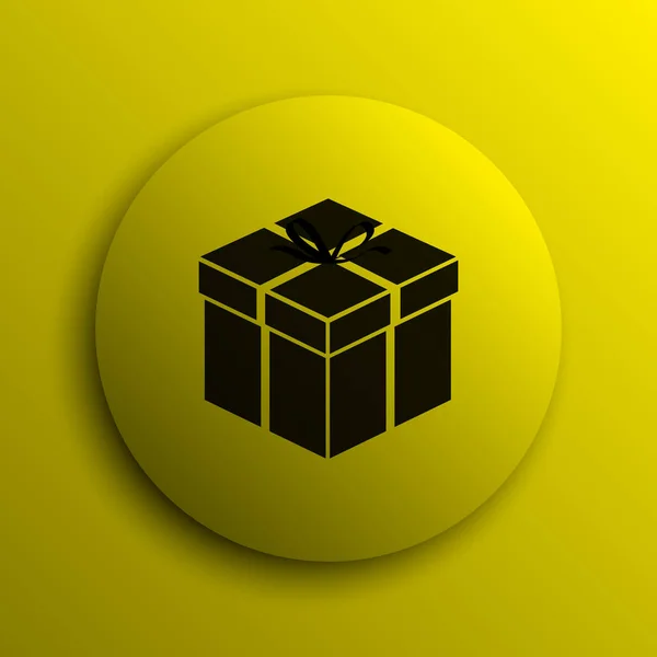 Gift Icon Yellow Internet Button — Stock Photo, Image