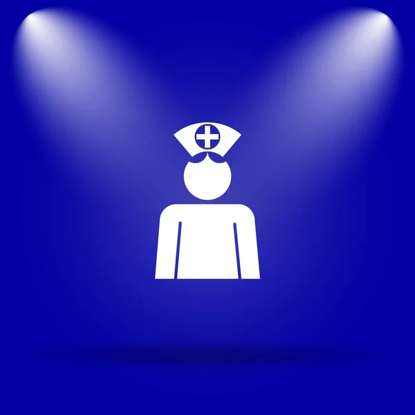 Nurse Icon Flat Icon Blue Background — Stock Photo, Image