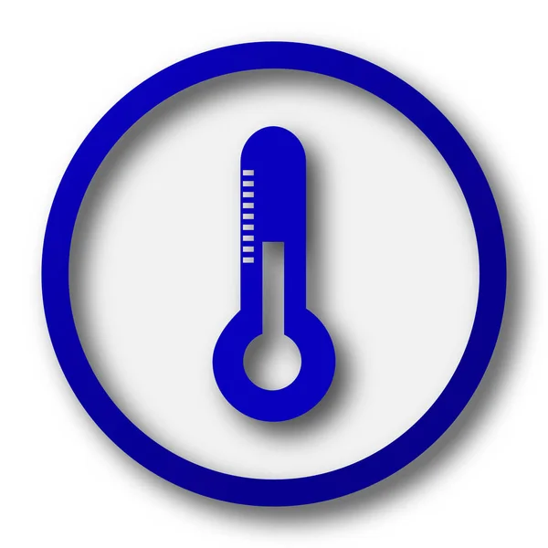 Ícone Termómetro Botão Internet Azul Fundo Branco — Fotografia de Stock