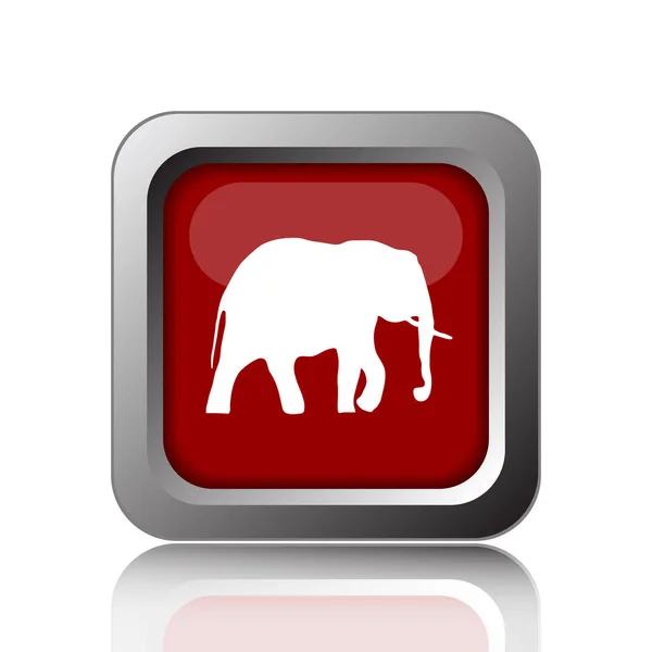 Icona Dell Elefante Pulsante Internet Sul Backgroun Bianco — Foto Stock