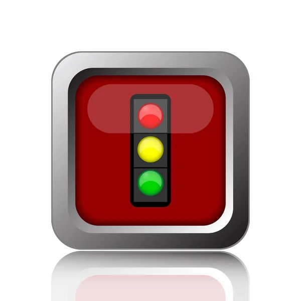 Traffic Light Icon Internet Button White Backgroun — Stock Photo, Image