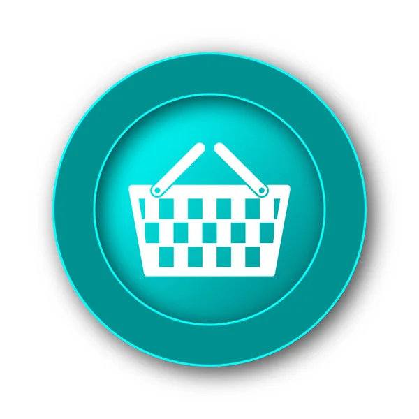 购物篮图标 白色背景上的互联网按钮 — 图库照片