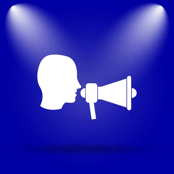 Megaphone Icon Flat Icon Blue Background — Stock Photo, Image