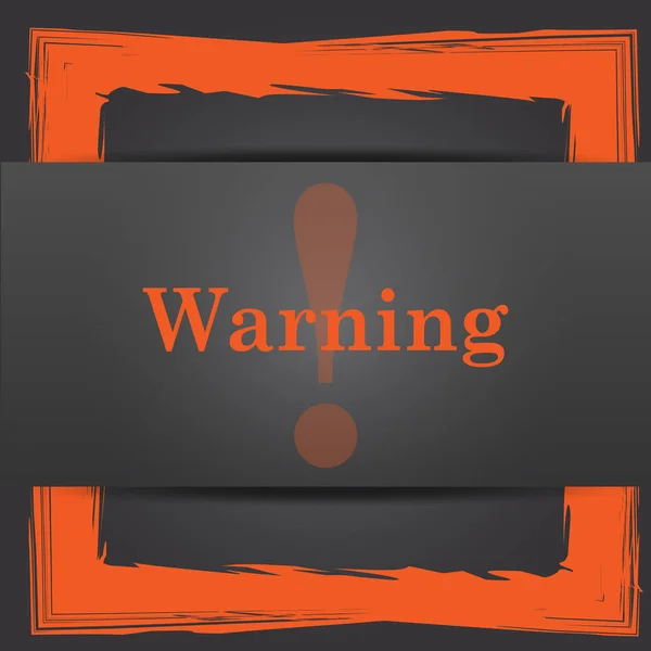 Warning Icon Internet Button Grey Background — Stock Photo, Image
