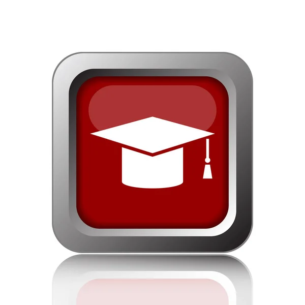 Graduation Icon Internet Button White Backgroun — Stock Photo, Image