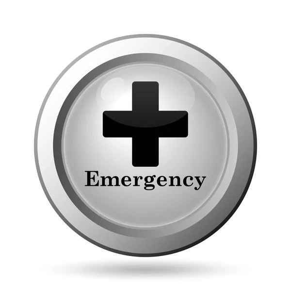 緊急のアイコン 白い背景の上のインター ネット ボタン — ストック写真