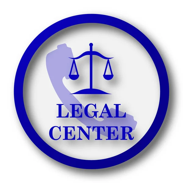 Ícone Centro Legal Botão Internet Azul Fundo Branco — Fotografia de Stock