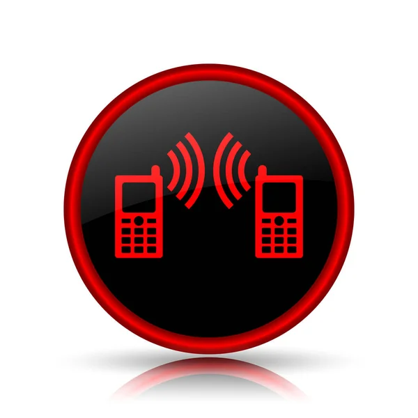 通信アイコン 白い背景の上のインター ネット ボタン — ストック写真