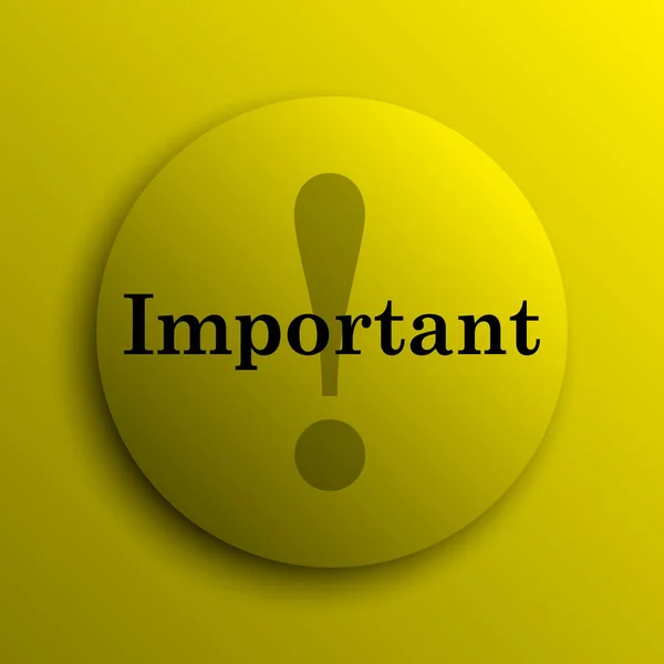 Important Icon Yellow Internet Button — Stock Photo, Image