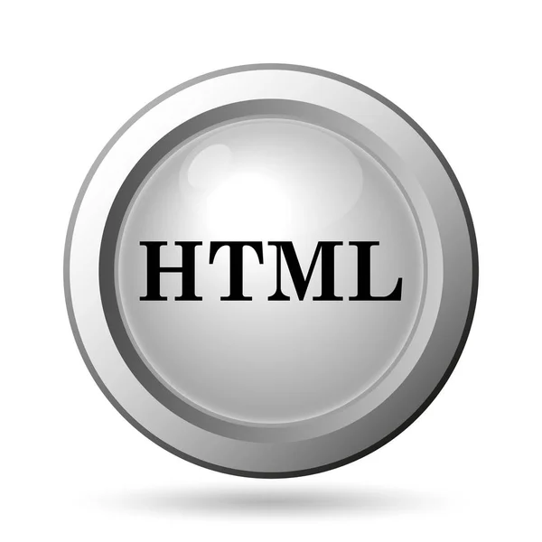 Ícone Html Botão Internet Fundo Branco — Fotografia de Stock