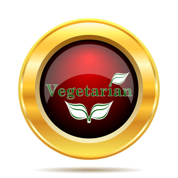 Вегетарианская Икона Кнопка Интернет Белом Фоне — стоковое фото