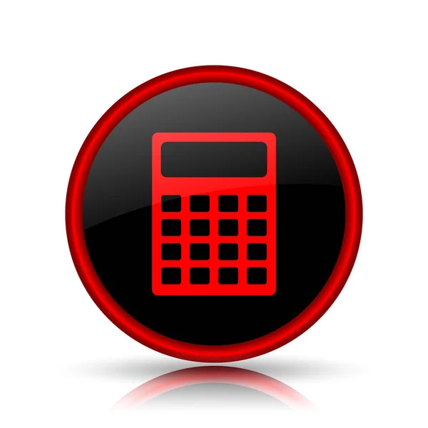 Calculatorpictogram Internet Knop Witte Achtergrond — Stockfoto