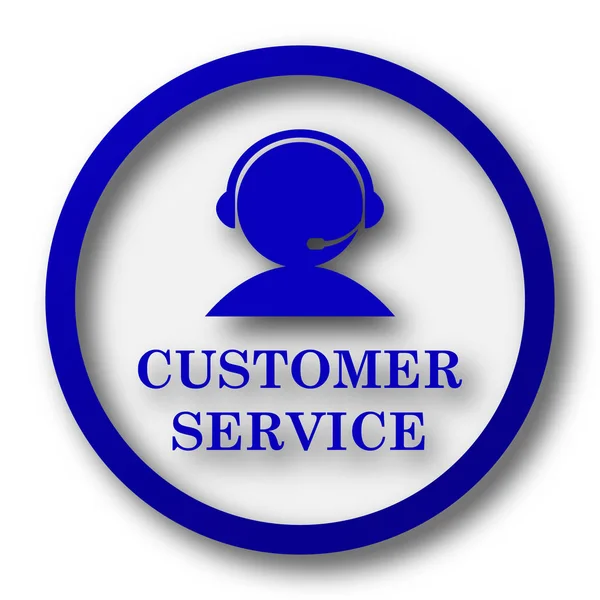 Значок Обслуживания Клиентов Синяя Кнопка Доступа Интернет Белом Фоне — стоковое фото