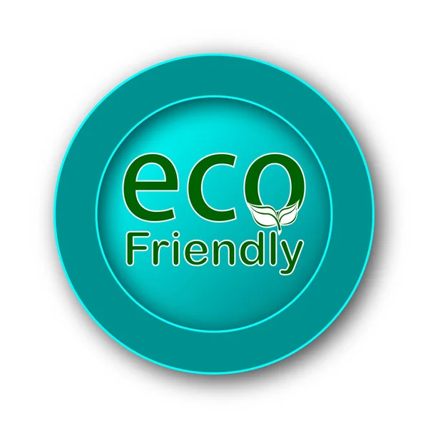 Eco Friendly Pictogram Internet Knop Witte Pagina — Stockfoto