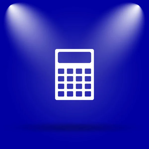 Calculator Icon Flat Icon Blue Background — Stock Photo, Image
