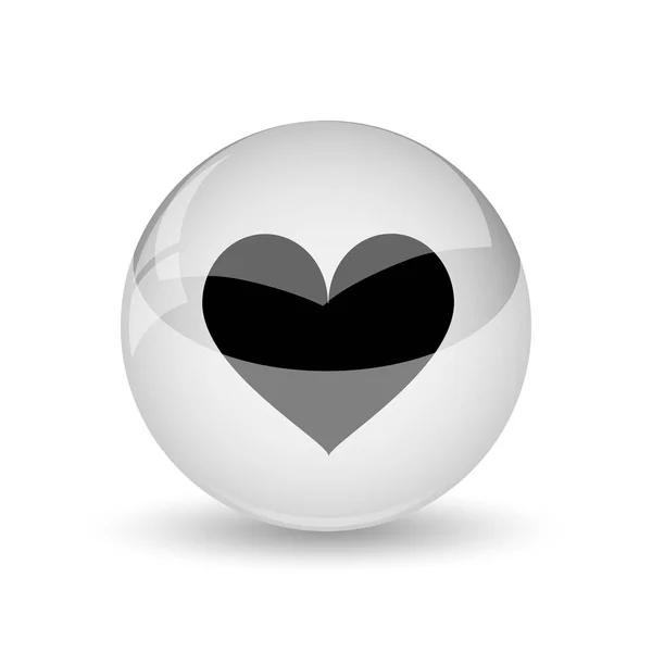 Εικονίδιο Καρδιάς Κουμπί Internet Στο Λευκό Backgroun — Φωτογραφία Αρχείου