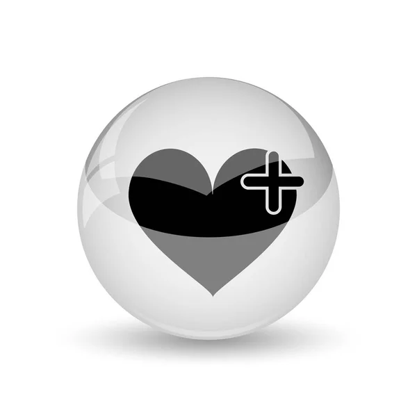 Серце Хрестиком Кнопка Інтернету Білому Фоні — стокове фото