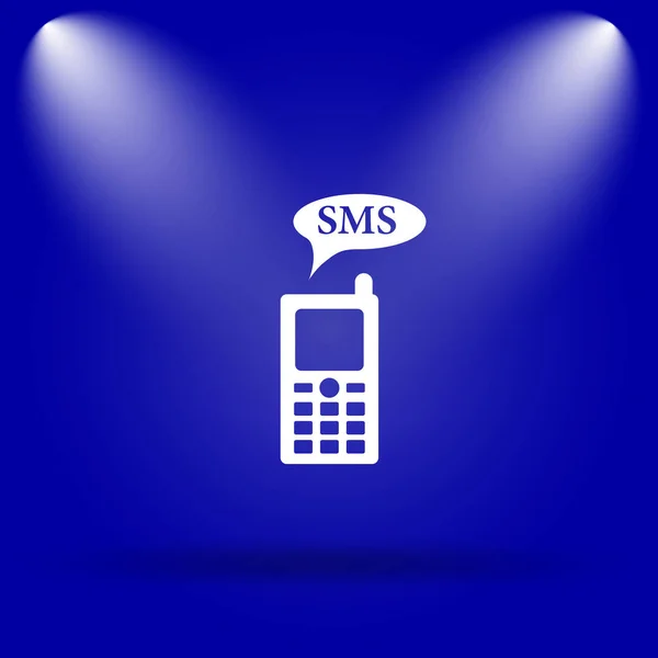 Sms Icon Flat Icon Blue Background — Stock Photo, Image