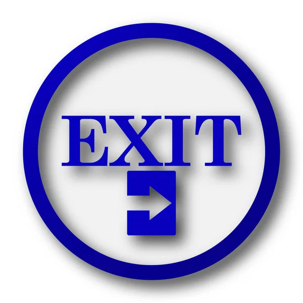 Exit Symbol Blauer Internet Knopf Auf Weißem Hintergrund — Stockfoto