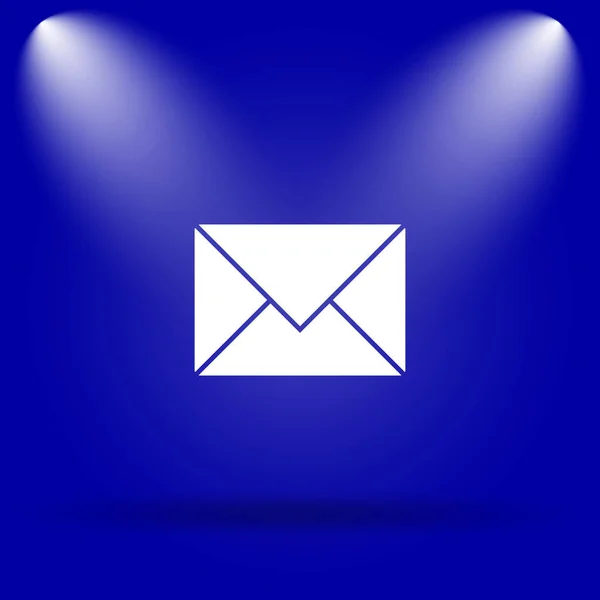 Иконка Электронной Почты Плоская Иконка Синем Фоне — стоковое фото