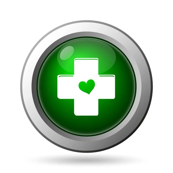 Cross Heart Icon Internet Button White Backgroun — Stock Photo, Image