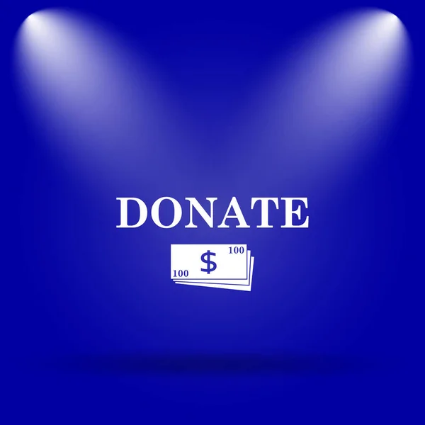 Donate Icon Flat Icon Blue Background — Stock Photo, Image