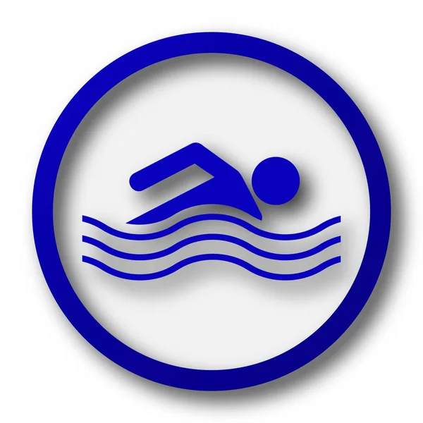 Water Sports Icon Blue Internet Button White Background — Stock Photo, Image