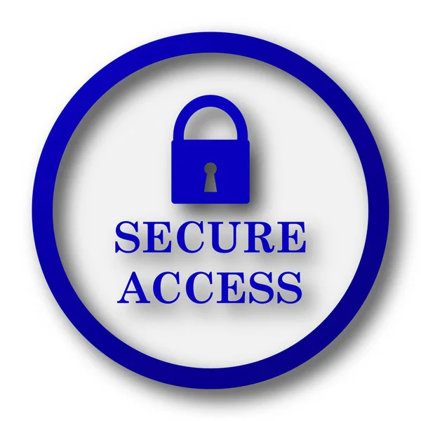 Иконка Защищенного Доступа Синяя Кнопка Доступа Интернет Белом Фоне — стоковое фото