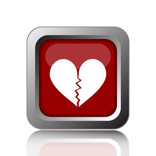 Broken Heart Icon Internet Button White Backgroun — Stock Photo, Image