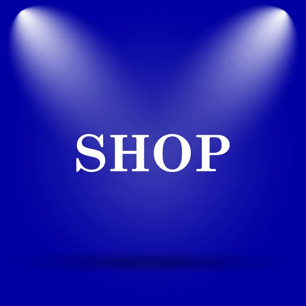 Shop Icon Flat Icon Blue Background — Stock Photo, Image