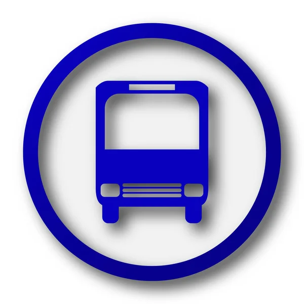 バスのアイコン 白の背景に青のインター ネット ボタン — ストック写真
