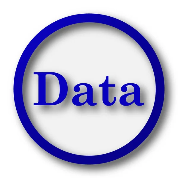 Datensymbol Blauer Internet Knopf Auf Weißem Hintergrund — Stockfoto