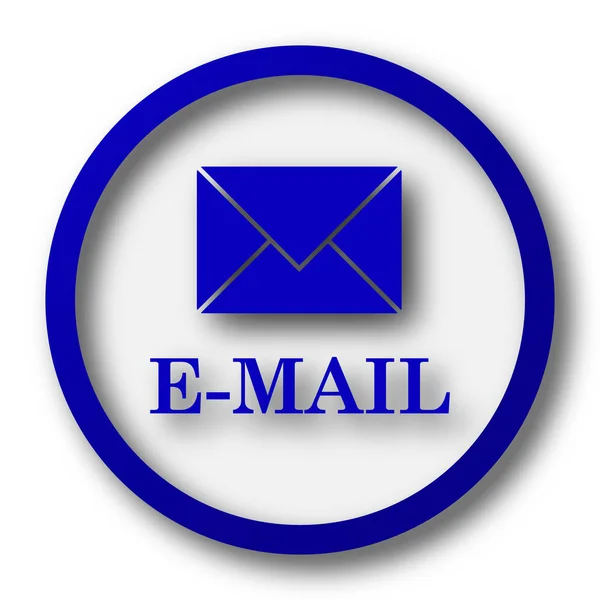 Ikona Elektronické Pošty Modré Tlačítko Internet Bílém Pozadí — Stock fotografie