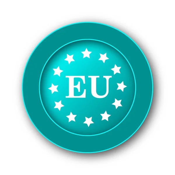 Het Pictogram Van Europese Unie Internet Knop Witte Pagina — Stockfoto