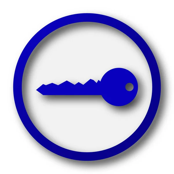 Значок Ключа Синяя Кнопка Доступа Интернет Белом Фоне — стоковое фото