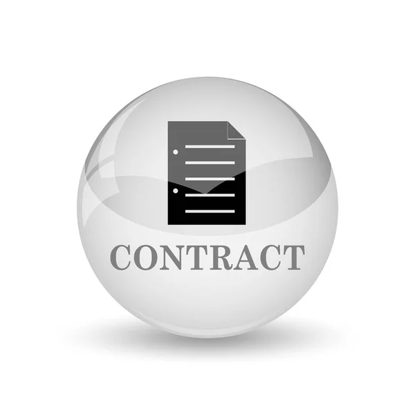 Het Pictogram Van Het Contract Internet Knop Witte Pagina — Stockfoto